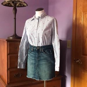 GAP 💙 Distressed Jean Skirt, stretch, size 4, excellent